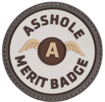 Custom round patch featuring the text 