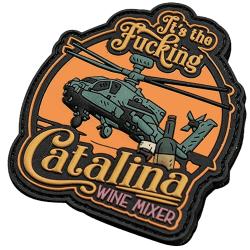 Custom PVC Catalina Wine Mixer morale patch with helicopter graphic